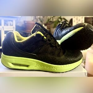 Jordan women's Black and Lime Sneakers